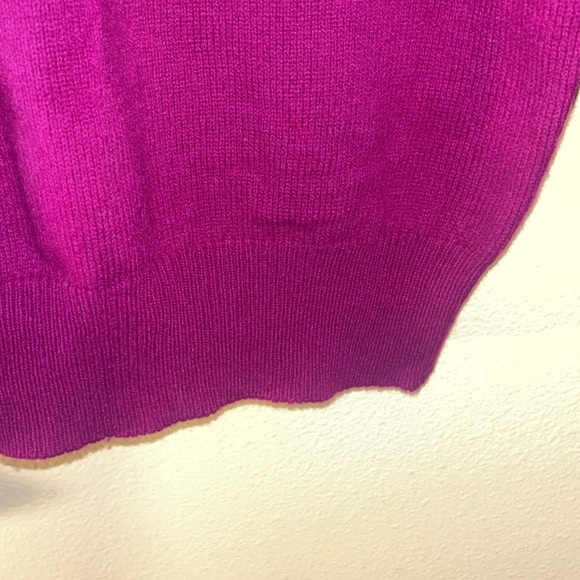 Vintage Women L Lambswool Wool Oversized Soft V Neck Pink Purple Sweater - Picture 6 of 7